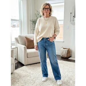 Abercrombie & Fitch Women’s Wide Leg Jeans | Medium Wash Classic Denim